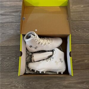Under Armour White High-Top Cleats